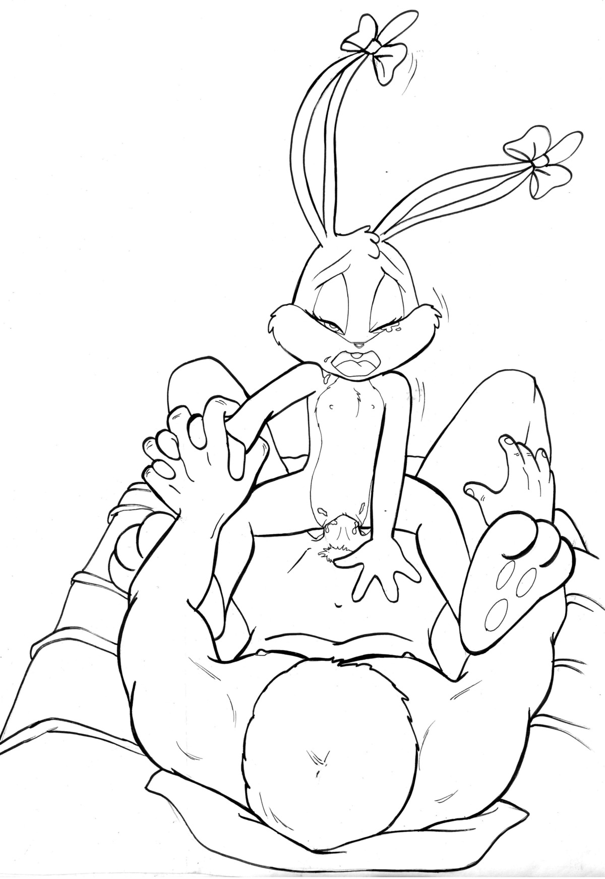 anthro babs_bunny female fur furry human human_on_anthro male male_human/female_anthro male_on_anthro mammal rabbit rule34 straight tagme tiny_toon_adventures uncensored unseen_male_face