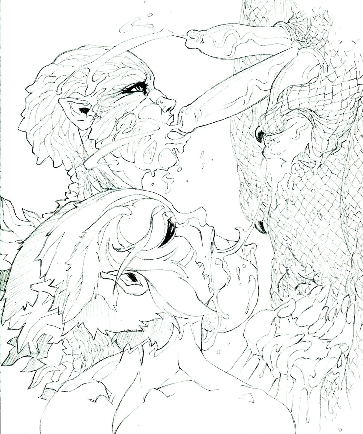 artist_request cum female ghidorah_(species) godzilla godzilla_(series) kaiju king_ghidorah mothra oral_sex rule34 rule_63 tagme