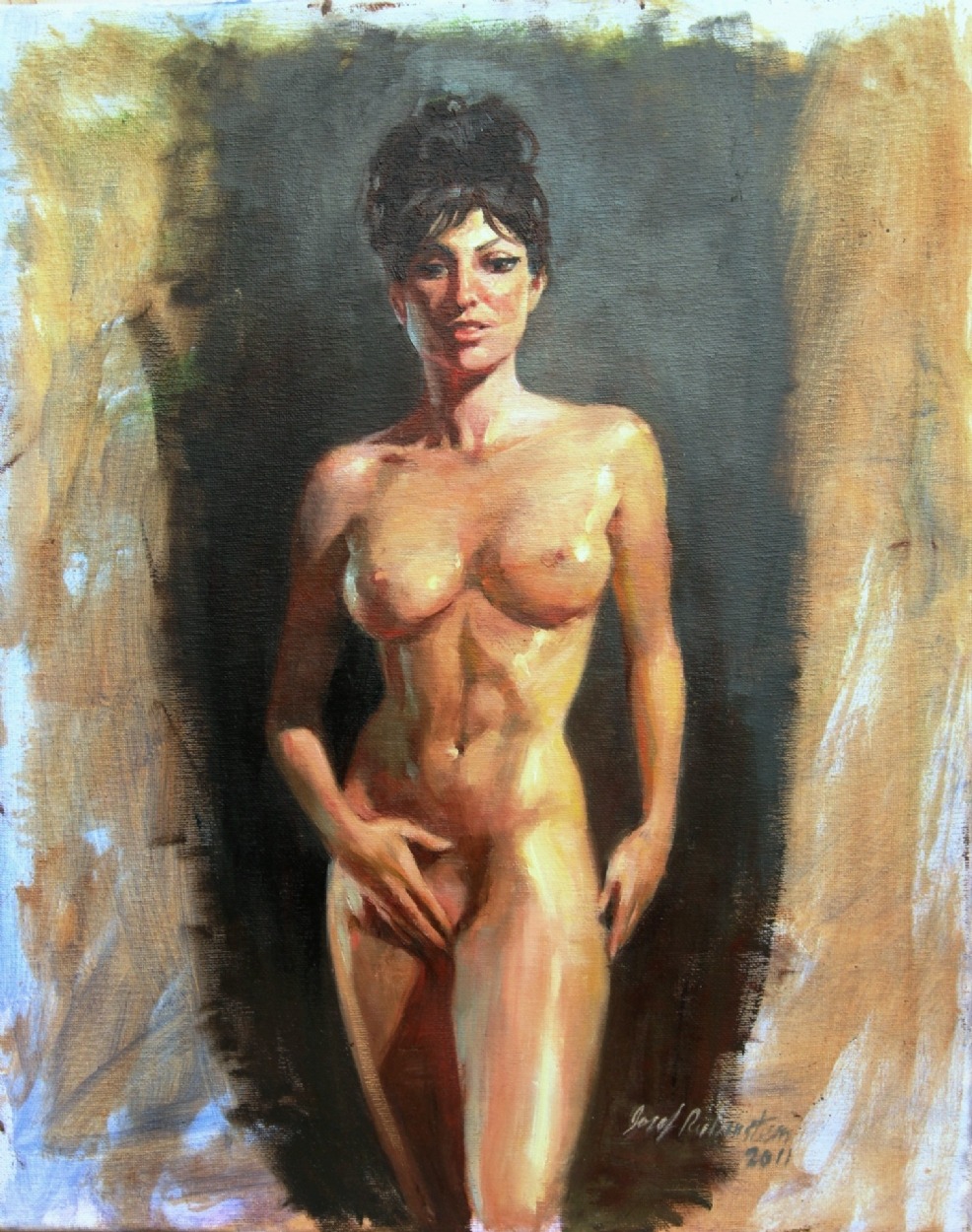 2011 breasts female female_only front_view human josef_rubinstein modesty_blaise modesty_blaise_(series) nude rule34 secret_agent solo standing tagme traditional_media