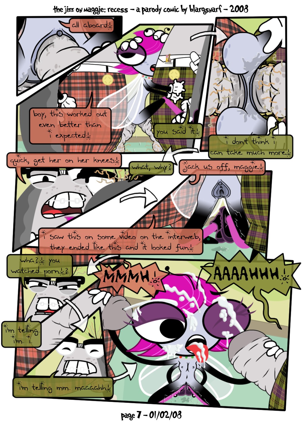 anthro anthro_only blargsnarf comic cum disney disney_channel eugene_(the_buzz_on_maggie) female handjob maggie_pesky male nipples penis pussy rule34 sex straight tagme the_buzz_on_maggie toon_disney wendell_(the_buzz_on_maggie)
