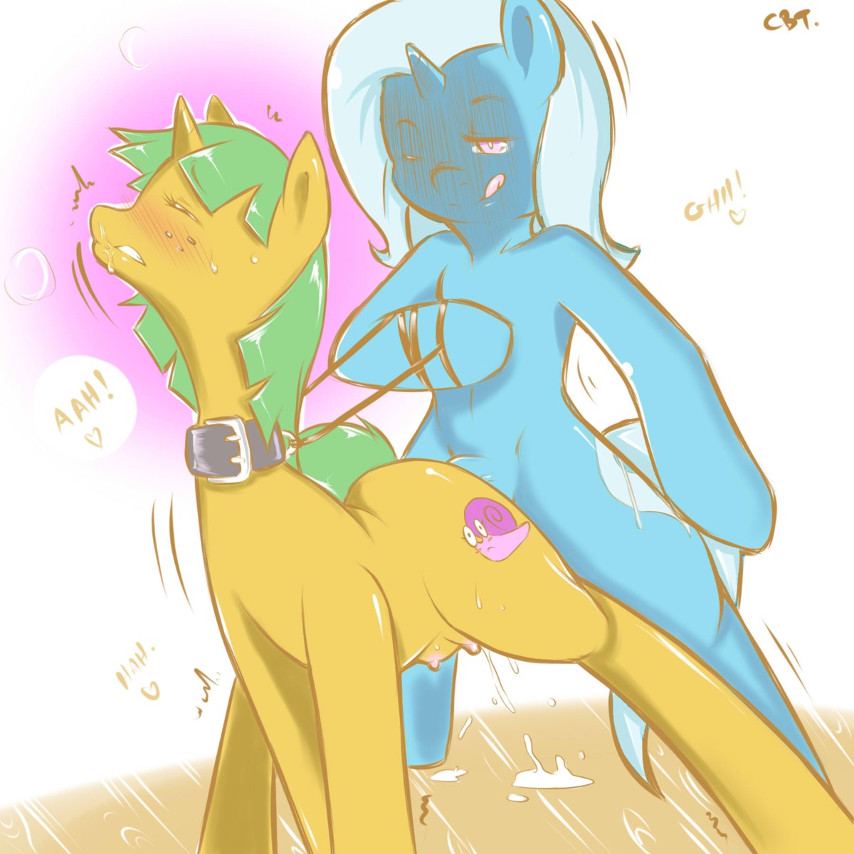 1:1 2013 all_fours blue_body blue_fur blue_hair blush bodily_fluids cold-blooded-twilight collar crossgender cum cutie_mark doggystyle duo e621 equid equine erection female female_penetrated feral freckles friendship_is_magic from_behind_position fur genital_fluids genitals green_hair gynomorph gynomorph/female gynomorph_penetrating gynomorph_penetrating_female hair hasbro hi_res horn intersex intersex/female intersex_penetrating intersex_penetrating_female leash licking licking_lips mammal my_little_pony mythological_creature mythological_equine mythology nude penetration penis self_lick sex simple_background snails_(mlp) teats text tongue tongue_out trixie_(mlp) unicorn white_background