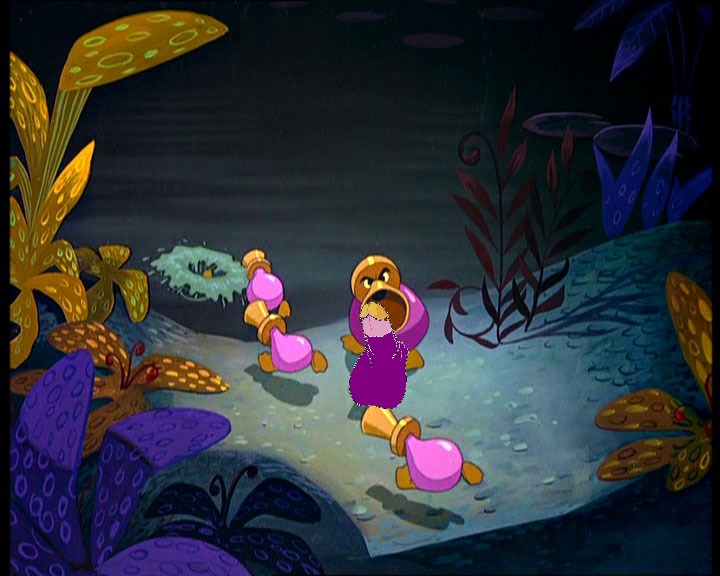 alice_in_wonderland alice_in_wonderland_(1951_film) black_eyes disney edit horn_duck_(disney) male open_mouth penis rule34 screenshot_edit sea tongue water