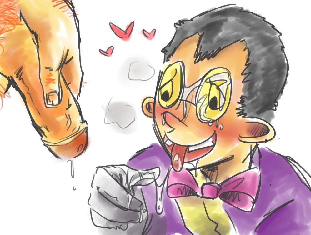aww cute glasses male male_only multiple_males penis rule34 superjail tagme the_warden yaoi