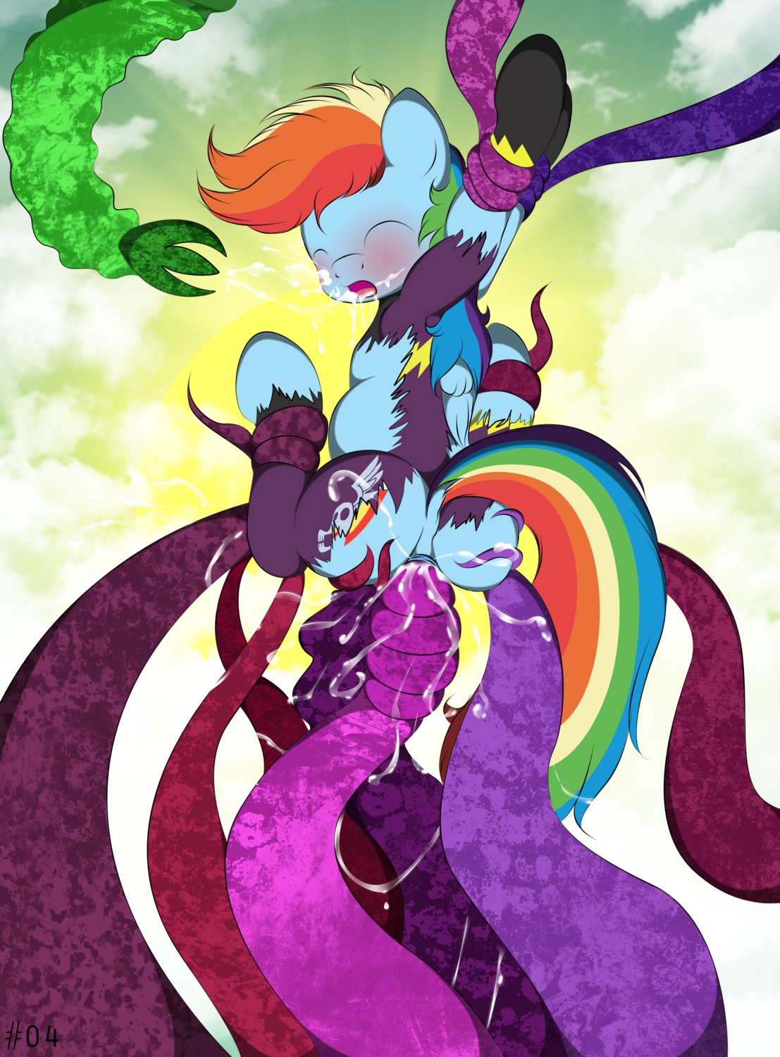 2012 absurd_res anal anal_penetration anus blue_body blue_feathers blue_fur blush bodily_fluids bound cloud cum cum_in_ass cum_in_mouth cum_inflation cum_inside cutie_mark e621 equid equine excessive_cum excessive_genital_fluids eyes_closed feathered_wings feathers female feral friendship_is_magic fur genital_fluids hair hasbro hi_res inflation mammal multicolored_hair multicolored_tail my_little_pony mythological_creature mythological_equine mythology pegasus penetration rainbow_dash_(mlp) rainbow_hair rainbow_tail solo tail tentacles v-d-k wings