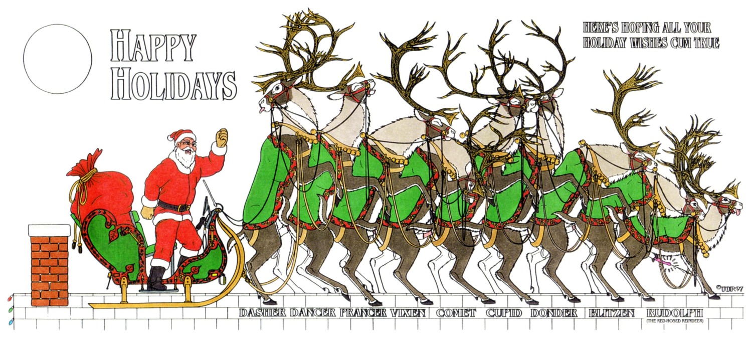 blitzen christmas comet cupid dancer dasher deer donner furry furry_only group male male_only no_humans prancer reindeer rudolph rule34 santa_claus