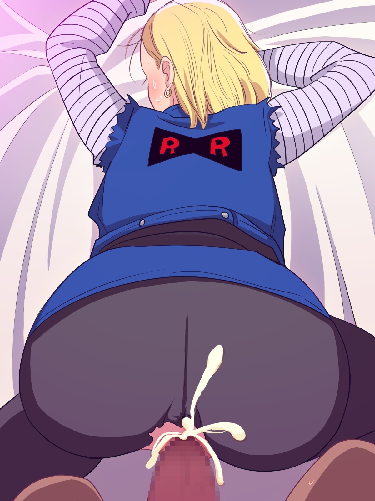 android_18 anus censored dragon_ball dragon_ball_z erodon_hearts female male rule34 straight_hair tagme unseen_male_face