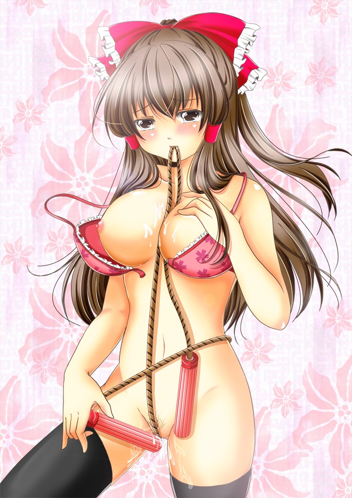 artist_request bondage female female_only human knee_socks kneehighs nipples pussy pussy_juice reimu_hakurei rule34 solo tear thighhighs touhou vagina