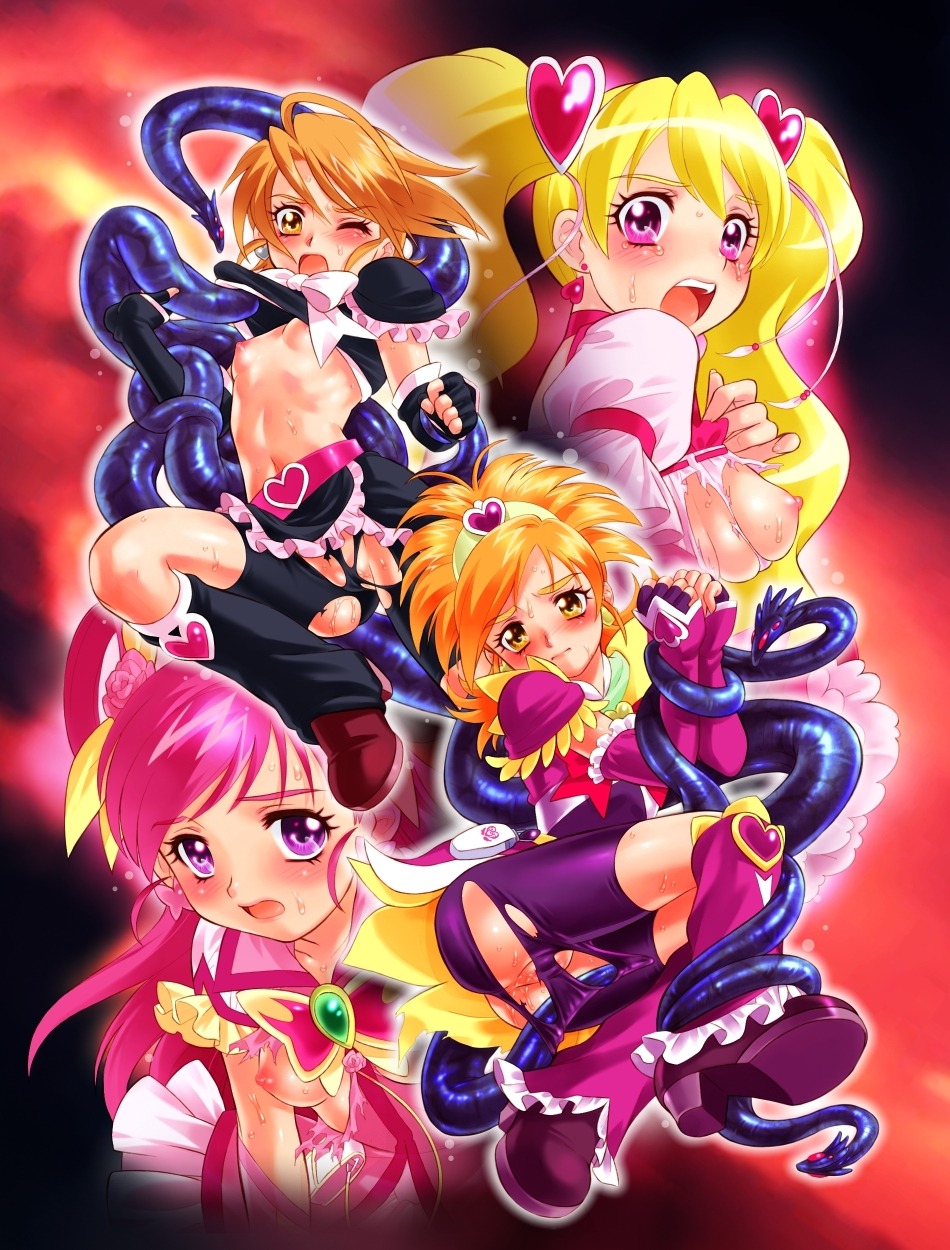 4girls blush bondage breasts clothing cure_black cure_dream cure_peach female female_only femsub flat_chest fresh_precure! fresh_pretty_cure! futari_wa_precure futari_wa_precure_splash_star futari_wa_pretty_cure highres magical_girl misumi_nagisa momozono_love multiple_females multiple_girls multiple_subs nekozawa_yukari precure precure_all_stars pretty_cure pussy rule34 shorts sippo-soft small_breasts tentacle torn_clothes yes!_precure_5 yes!_pretty_cure_5 yumehara_nozomi