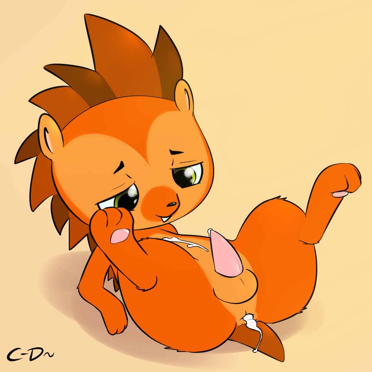 1:1 after_sex anus atrolux balls bodily_fluids butt conditional_dnp cum cum_in_ass cum_inside cum_on_belly cum_on_body digital_media_(artwork) e621 erection eulipotyphlan european_hedgehog feral fur genital_fluids genitals hasbro hedgehog hi_res littlest_pet_shop littlest_pet_shop_(2012) looking_at_genitalia looking_at_own_penis looking_at_penis looking_at_self lying male mammal on_back orange_body orange_fur orgasm penis russell_ferguson simple_background smile solo