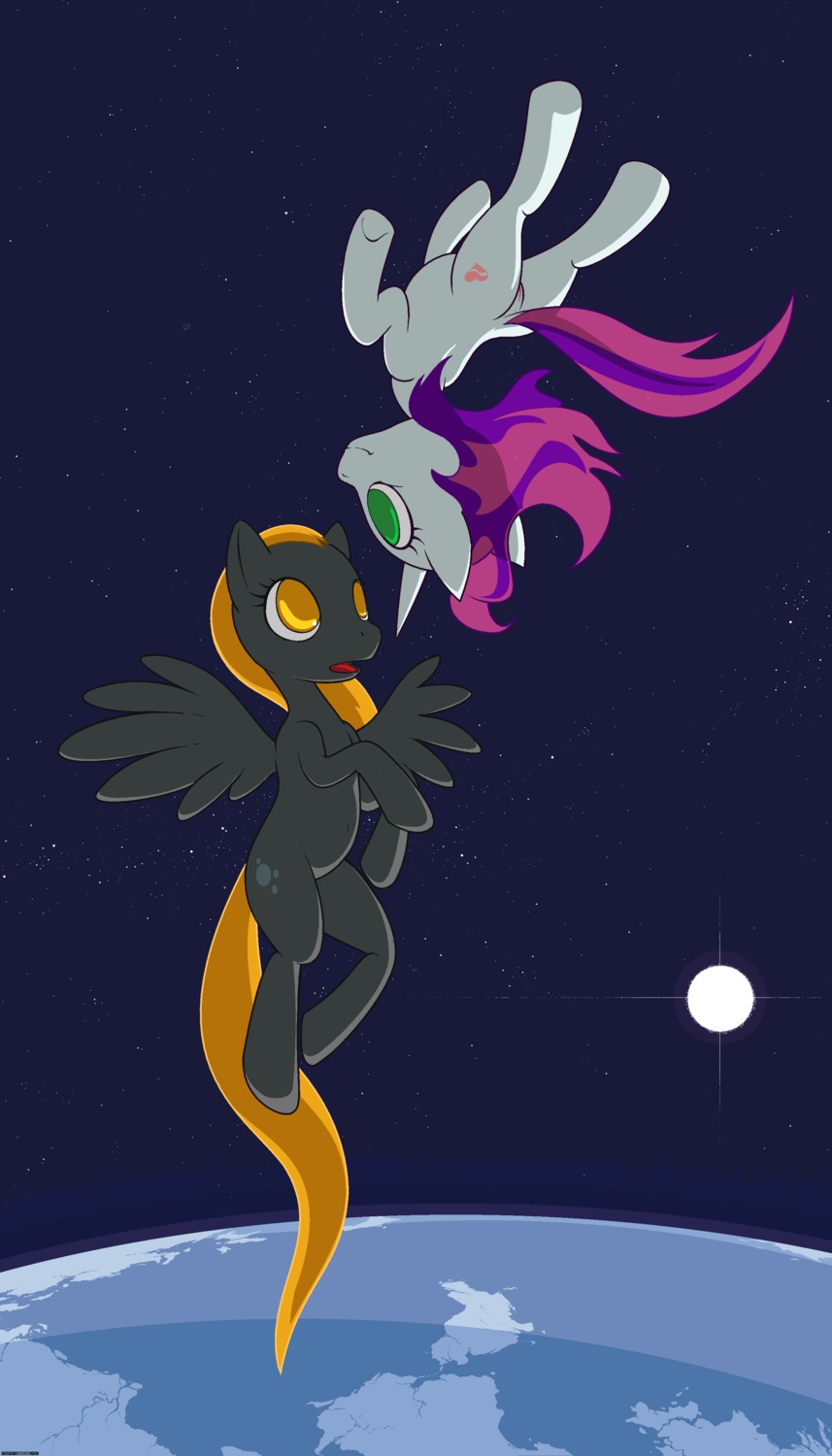 4:7 absurd_res darkdoomer digital_media_(artwork) duo e621 earth equid equine feathered_wings feathers female feral flying friendship_is_magic genitals hasbro hi_res horn mammal microsoft_paint_(artwork) my_little_pony mythological_creature mythological_equine mythology orbit pegasus planet space star sun sweetie_belle_(mlp) unicorn vulva wings