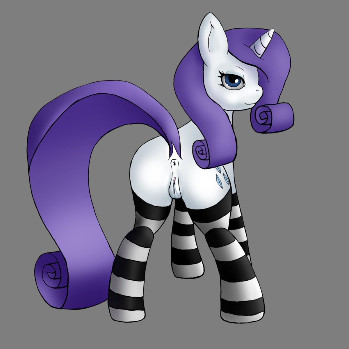 1:1 2013 alpha_channel anus bodily_fluids butt clothing cutie_mark e621 equid equine female feral footwear friendship_is_magic genital_fluids genitals hair hasbro hi_res horn illusiveelusive legwear long_hair mammal my_little_pony mythological_creature mythological_equine mythology rarity_(mlp) socks solo thigh_highs unicorn vaginal_fluids vulva