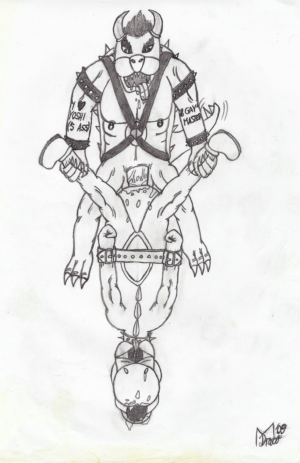 anal anal_penetration anal_sex bowser gay gay_anal gay_sex male male/male male_only male_penetrated male_penetrating male_penetrating_male mario_(series) master_draco nintendo nipple_piercing nipples penetration penis rule34 sex straight_hair tongue tongue_out yaoi yoshi