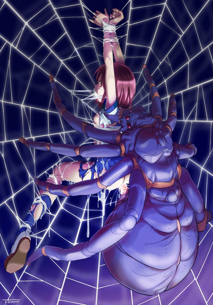 1boy 1girls arachnid arachnophilia arms_up arthropod bestiality bondage bug crying crying_with_eyes_open cum cum_drip cum_in_pussy cum_inside cumdrip female female_on_feral female_penetrated feral feral_on_female feral_on_human feral_penetrating from_behind_position gag gagged helpless human human_on_feral human_penetrated insect kamimaki_tsukami male monster penetration penis pussy rape rule34 sex spider spider_web stationary_restraints tear tears torn_clothes uncensored vaginal_penetration web web_bondage web_gag zoophilia