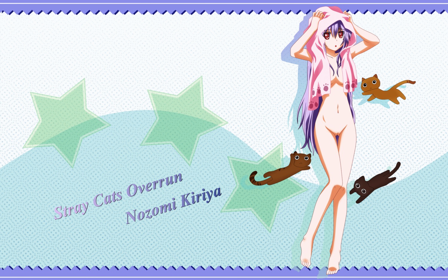 breasts female highres human kiriya_nozomi long_hair mayoi_neko_overrun! nude pussy rule34 solo uncensored wallpaper