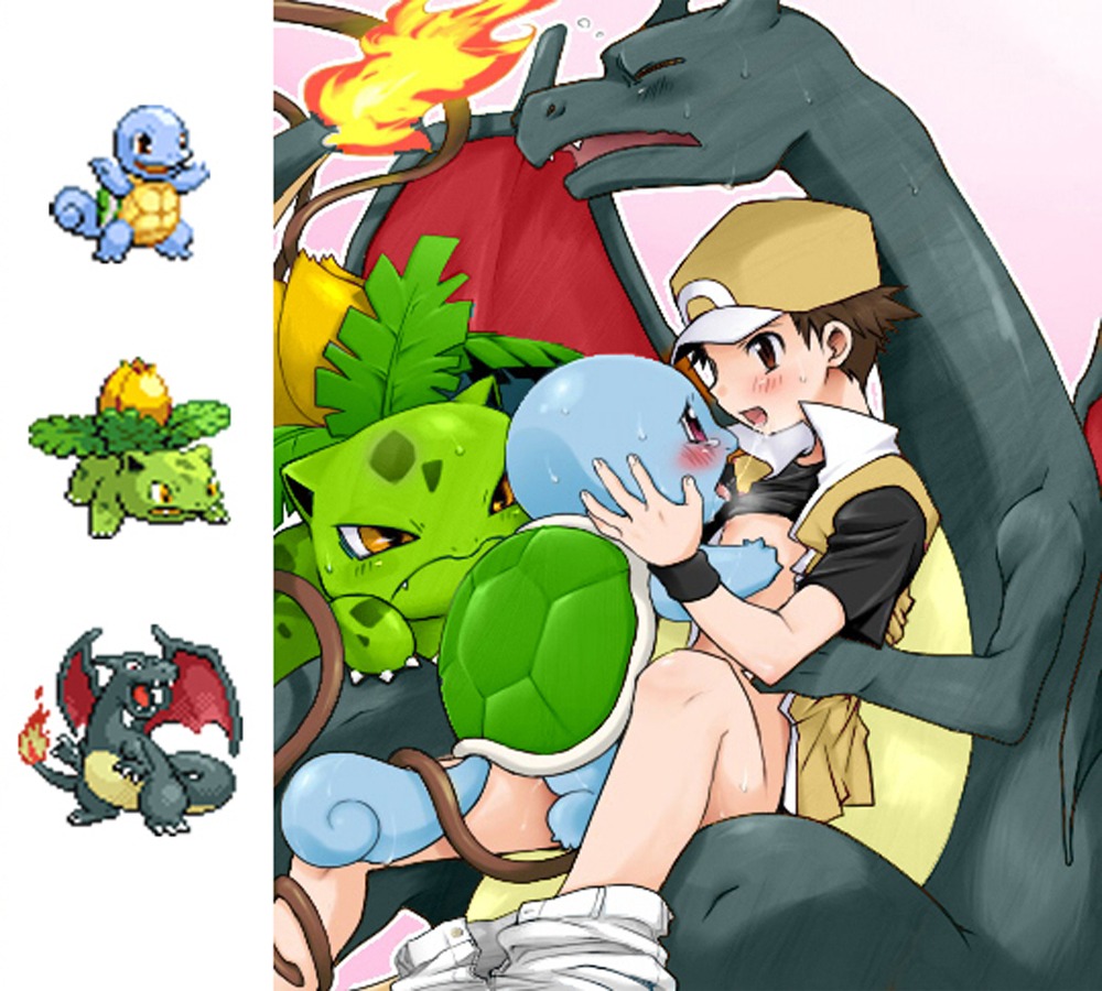 1boy after_kiss agemono anal baseball_cap black_scales blue_skin blush bottomless charizard closed_eyes curled_tail edit green_scales human human_with_monster implied_anal interspecies ivysaur jpeg_artifacts kissing looking_at_another lowres male nintendo pants_around_one_leg pink_background pok&eacute;mon_(species) pokemon pokemon_(species) pokemon_rgby pokephilia red_(pokemon) red_eyes reptile rule34 saliva saliva_string saliva_trail shiny_charizard shiny_ivysaur shiny_pokemon shiny_squirtle shirt_lift sitting sitting_on_lap smile squirtle super_smash_bros. tentacle tentacle_in_anus tentacle_on_male video_games white_outline yaoi yellow_scales zoophilia