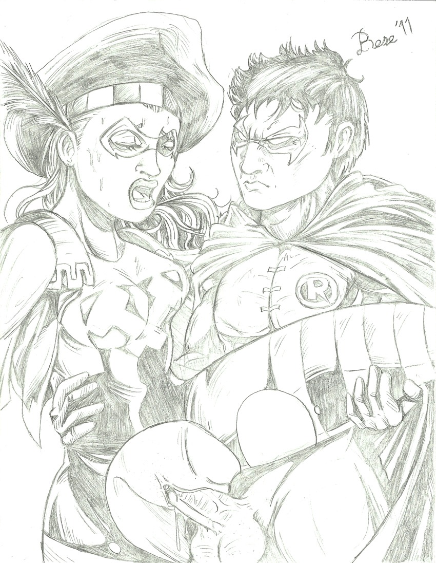 1boy 1girls 2012 batman_(series) beryl_hutchinson blonde_hair closed_eyes clothed_sex clothing damian_wayne dc dc_comics female from_behind long_hair male open_mouth penetration penis pussy robin_(damian_wayne) robin_(dc) rosenrot rule34 sex spread_legs squire squire_(dc) straight torn_clothes vaginal_penetration
