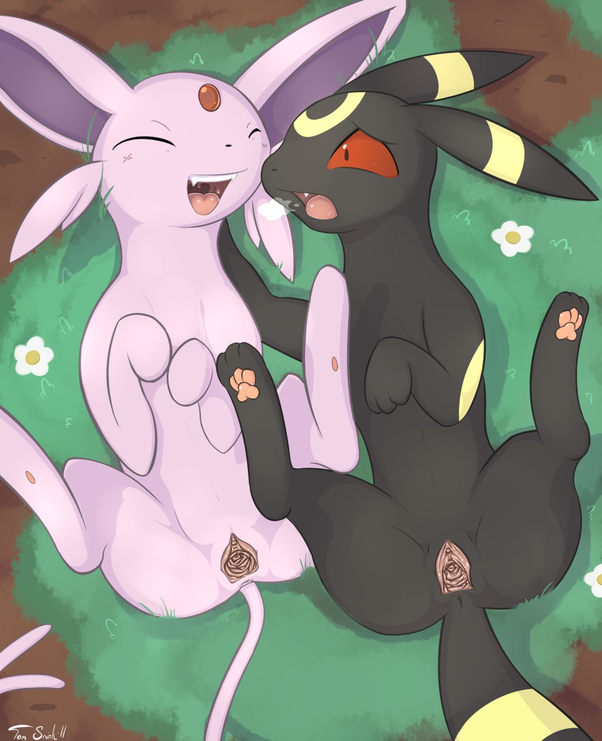 absurd_res anus breath cervix clitoris conditional_dnp duo e621 eeveelution espeon female female/female feral from_front_position generation_2_pokemon genitals hi_res insomniacovrlrd legs_up lying nintendo nude on_back panting pokemon pokemon_(species) presenting presenting_vulva red_eyes spread_legs spread_vulva spreading tail third-party_edit tongue umbreon urethra vaginal_canal vulva