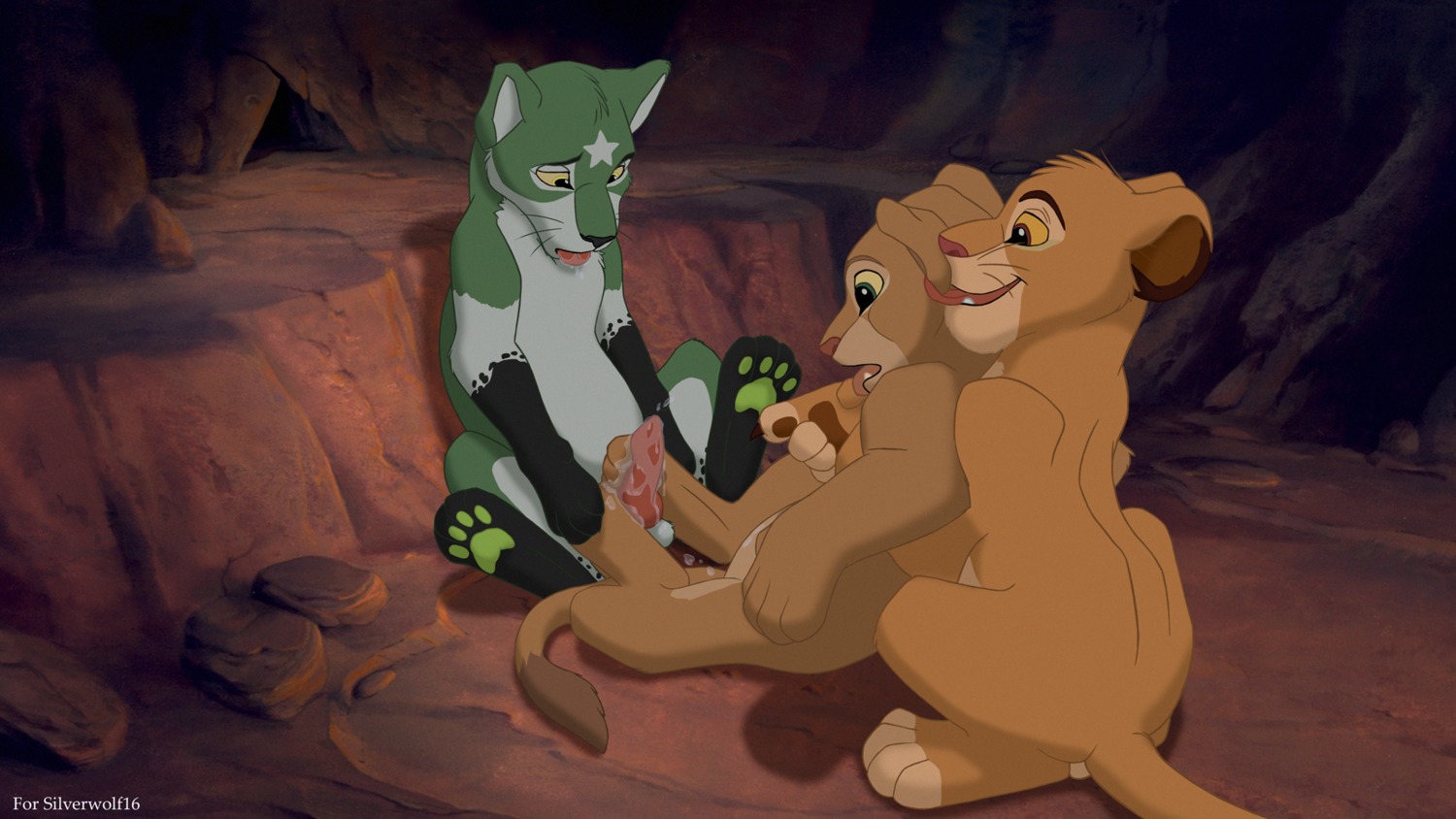 16:9 4_toes amber_eyes balls bodily_fluids brown_body brown_fur canid canine canis cave cum cum_on_feet digitigrade disney e621 erection fan_character feet felid female feral feral_on_feral foot_fetish foot_play footjob fur genital_fluids genitals green_body green_fur group hi_res hindpaw interspecies knot lion male male/female mammal nala_(the_lion_king) nude on_model open_mouth orgasm pantherine paws penile penis quadruped sex silverwolf silverwolf16 silverwolf_(character) simba_(the_lion_king) sitting soles spread_legs spreading tail the_giant_hamster the_lion_king toes tongue toony two-footed_footjob widescreen wolf young young_feral young_on_young