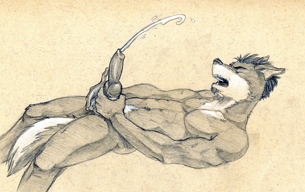 abs animal_genitalia animal_penis anthro balls beard biceps biped bodily_fluids canid canine canine_genitalia canine_penis canis cum cumshot e621 ejaculation erection eyes_closed facial_hair fangs fur genital_fluids genitals goatee hair holding_knot_root knot knot_root_grab kravn_(character) lying male mammal masturbation muscular muscular_anthro muscular_male nude on_back open_mouth orgasm orgasm_face pecs penile penile_masturbation penis pose presenting sheath solo tail teeth tongue tush_(artist) vein wolf