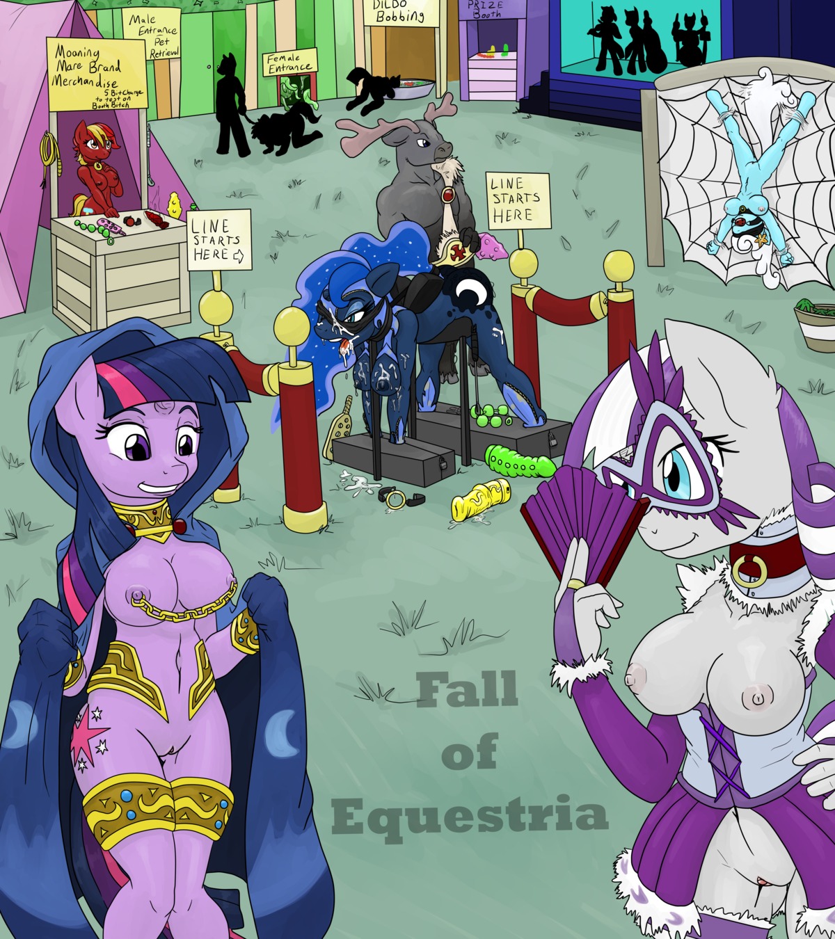 absurd_res anal_beads anthro bdsm bodily_fluids bondage bound breasts cardboard collar cum cum_on_breasts cutie_mark digital_media_(artwork) dildo e621 english_text equid equine fall_of_equestria fan_character female friendship_is_magic fur genital_fluids genitals group hair happy_slave hasbro hi_res horse leash male mammal multicolored_hair my_little_pony nipple_chain nipple_piercing nipples piercing pocketed_wings pony princess_luna_(mlp) purple_body purple_fur purple_hair sex_toy slashysmiley slave smudge_proof stump_horn tail tail_bondage tail_tied tentacles text twilight_sparkle_(mlp) twilight_velvet_(mlp) two_tone_hair unavailable_at_source velvet_(mlp) vulva