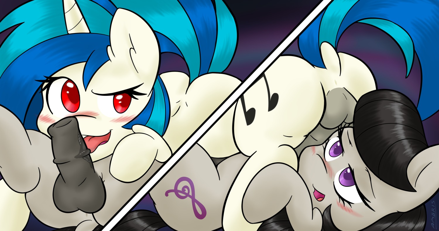 2014 69_position absurd_res ambris balls black_hair blue_hair blush bodily_fluids cutie_mark duo e621 earth_pony equid equine erection feral friendship_is_magic fur genital_fluids genitals grey_body grey_fur gynomorph gynomorph/gynomorph hair hasbro hi_res horn horse intersex intersex/intersex licking mammal multicolored_hair my_little_pony mythological_creature mythological_equine mythology octavia_(mlp) open_mouth oral penile penis penis_lick pony precum purple_eyes red_eyes sex tongue tongue_out two_tone_hair unicorn vinyl_scratch_(mlp) white_body white_fur