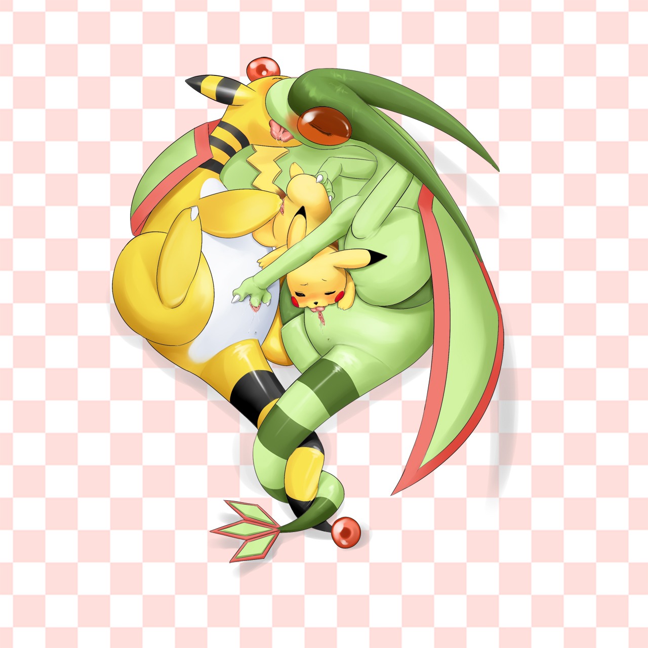 1:1 ampharos blush bodily_fluids claws cunnilingus e621 entwined_tails eyes_closed female female/female feral fingering flygon french_kissing fur generation_1_pokemon generation_2_pokemon generation_3_pokemon genital_fluids genitals group group_sex hand_on_butt hi_res kissing licking mammal membrane_(anatomy) membranous_wings nintendo oral pattern_background pikachu pokemon pokemon_(species) raised_leg rodent saliva sex shiroisora simple_background spread_legs spreading tail tail_coil threesome tongue tongue_out trio vaginal vaginal_fluids vulva wings yellow_body yellow_fur yellow_skin