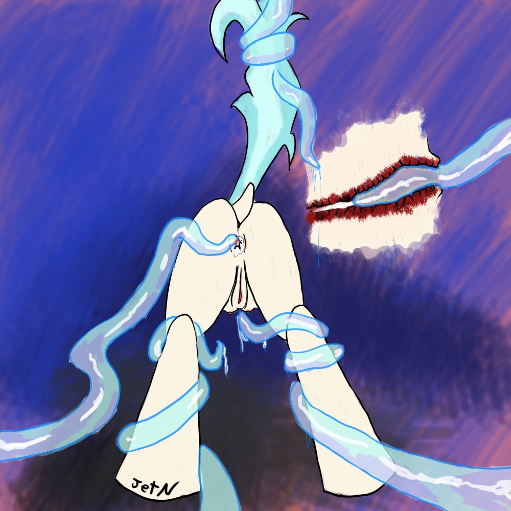 1:1 anal anal_penetration bodily_fluids butt coco_pommel_(mlp) cum cum_in_ass cum_inside e621 equid equine female feral friendship_is_magic genital_fluids genitals hasbro horse jetn mammal my_little_pony penetration pony raised_tail solo tail teats tentacles translucent translucent_tentacles vulva