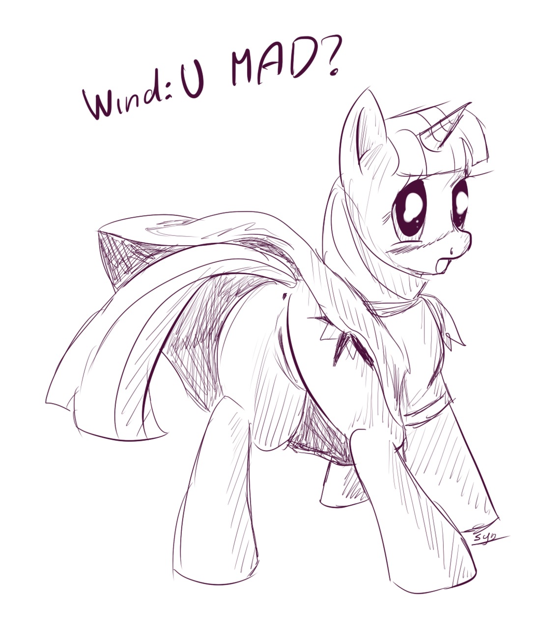 anus ass dress equine female feral friendship_is_magic horn monochrome my_little_pony pussy rule34 sketch smooth_skin synad tail twilight_sparkle_(mlp) unicorn upskirt