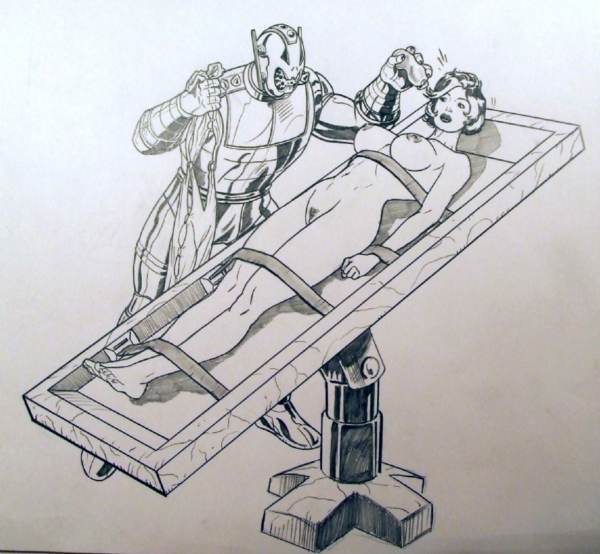1boy 1girls avengers big_breasts bound breasts completely_nude female frelncer human janet_van_dyne kirby_crackle male marvel marvel_classic_era marvel_comics monochrome nipples nude nude_female pubic_hair pussy restrained robot rule34 scene_interpretation simple_background straight_hair strapped_down ultron uncensored white_background