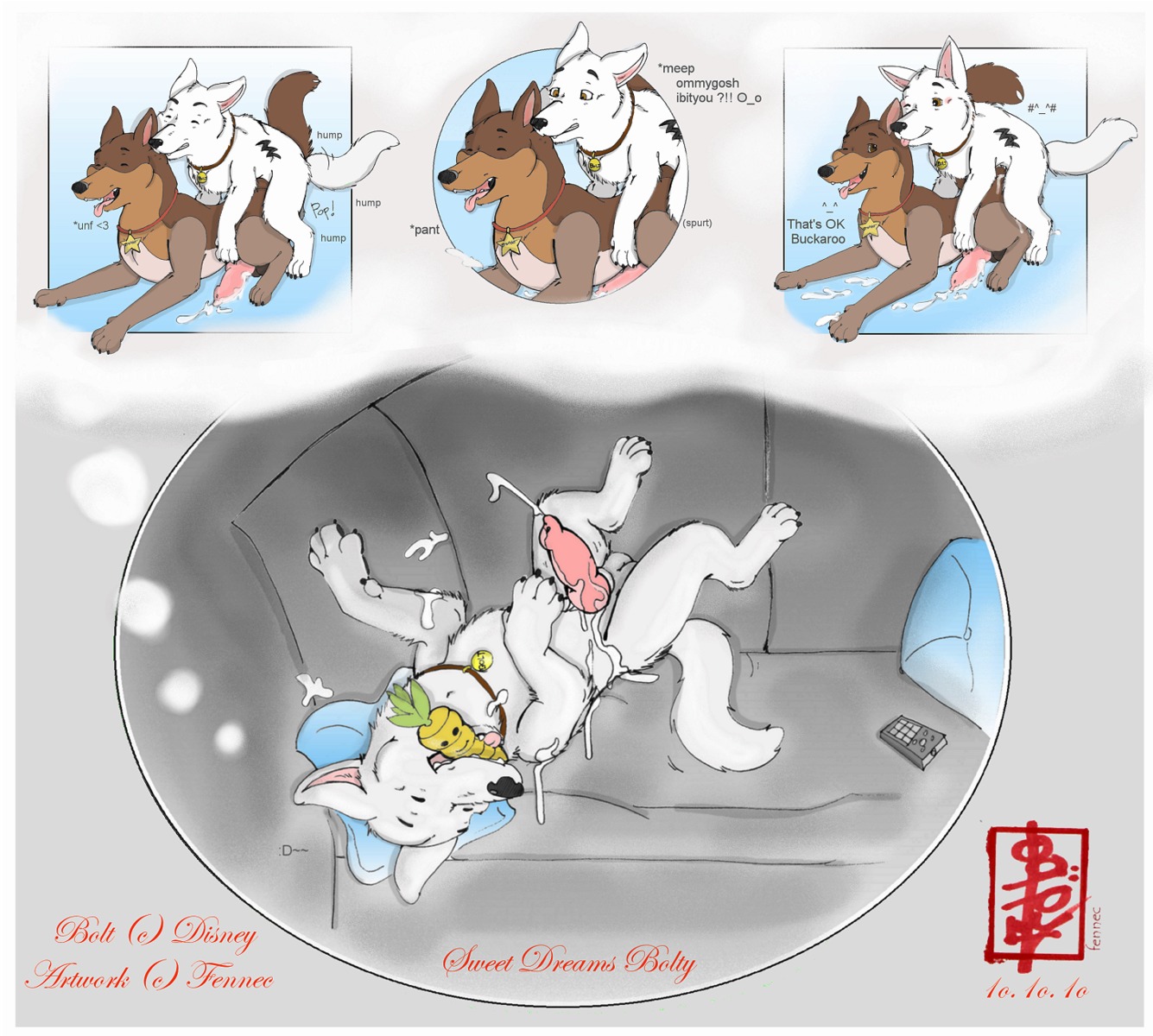 2010 bolt_(bolt) bolt_(film) crossover disney dreaming fantasizing fennec_(artist) feral feral_on_feral gay male male_only penis rule34 tagme thunderbolt_(101_dalmatians)