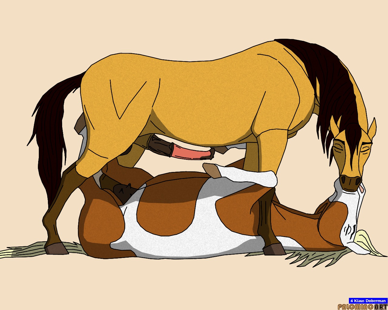 artist_request dreamworks equine female feral feral_on_feral horse kissing rain_(cimarron) rule34 spirit:_stallion_of_the_cimarron spirit_(character) tagme