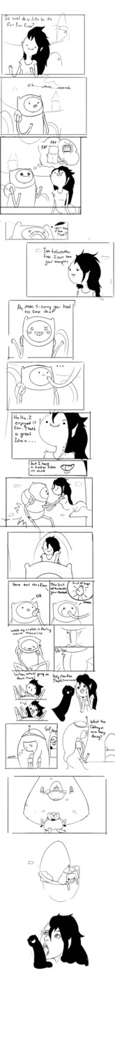 1boy 1girls adventure_time artist_request cartoon_network comic female finn_the_human male marceline princess_bubblegum rule34