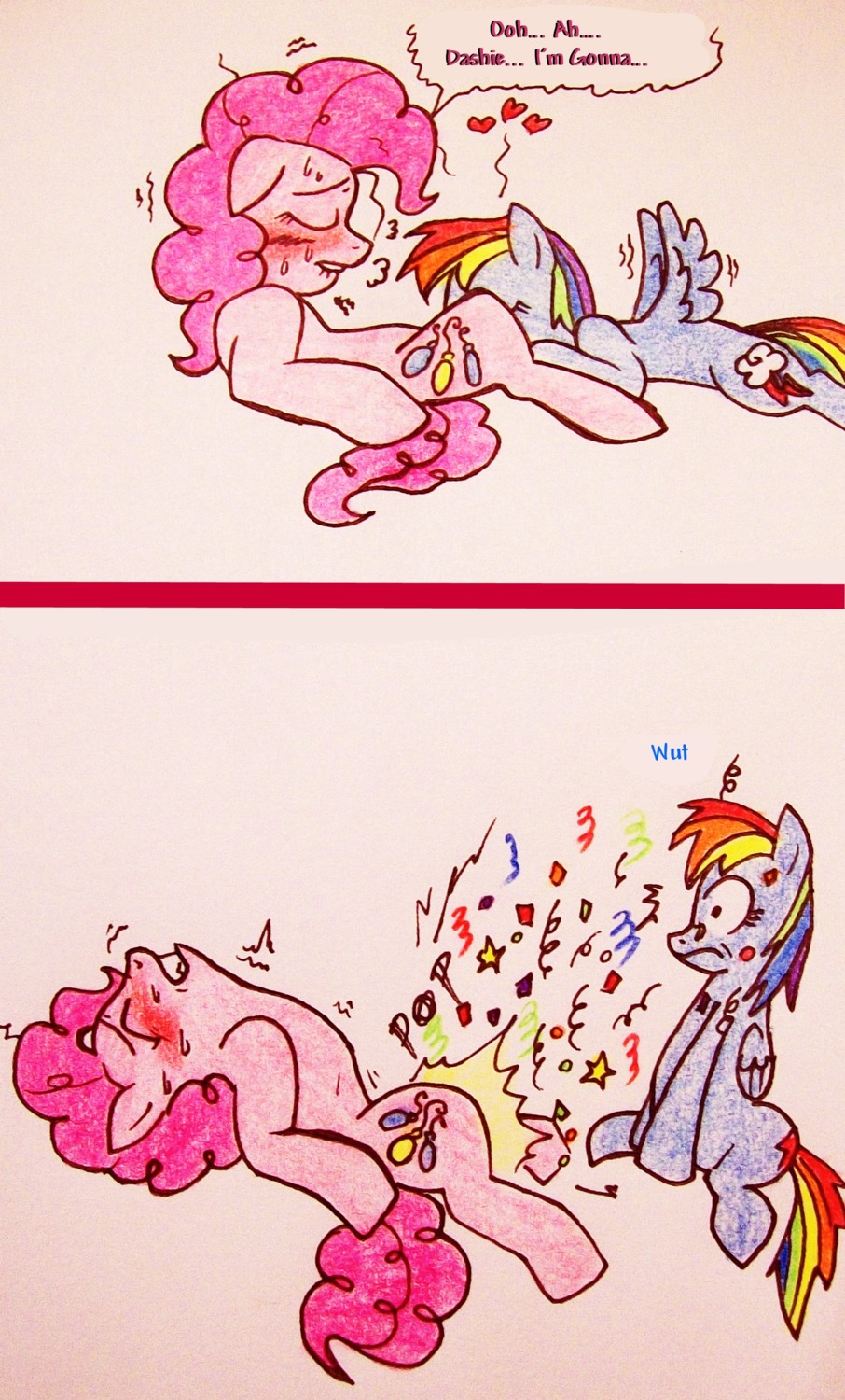 earth_pony equine female friendship_is_magic fullmetalotakudck horse my_little_pony pegasus pink_hair pinkie_pie_(mlp) pony rainbow_dash_(mlp) rule34 smooth_skin
