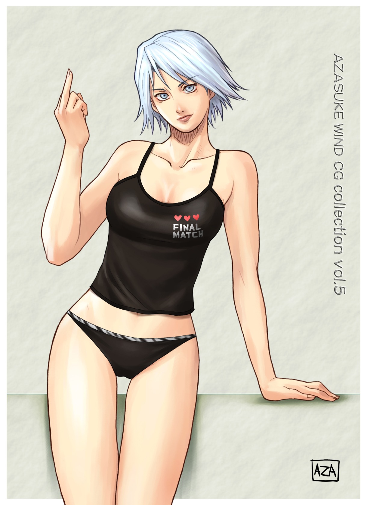 azasuke bikini christie_(doa) dead_or_alive female highres middle_finger rule34 swimsuit tecmo