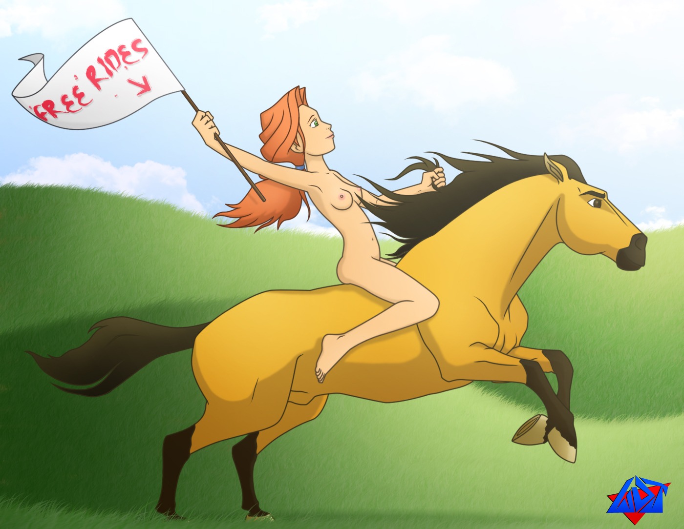 crossover dreamworks female liberty's_kids rule34 sarah_phillips spirit:_stallion_of_the_cimarron spirit_(character) straight_hair wdj