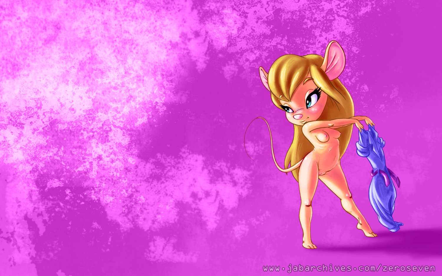 anthro chip_'n_dale_rescue_rangers disney female gadget_hackwrench mouse nipples rodent rule34 signature text zeroseven