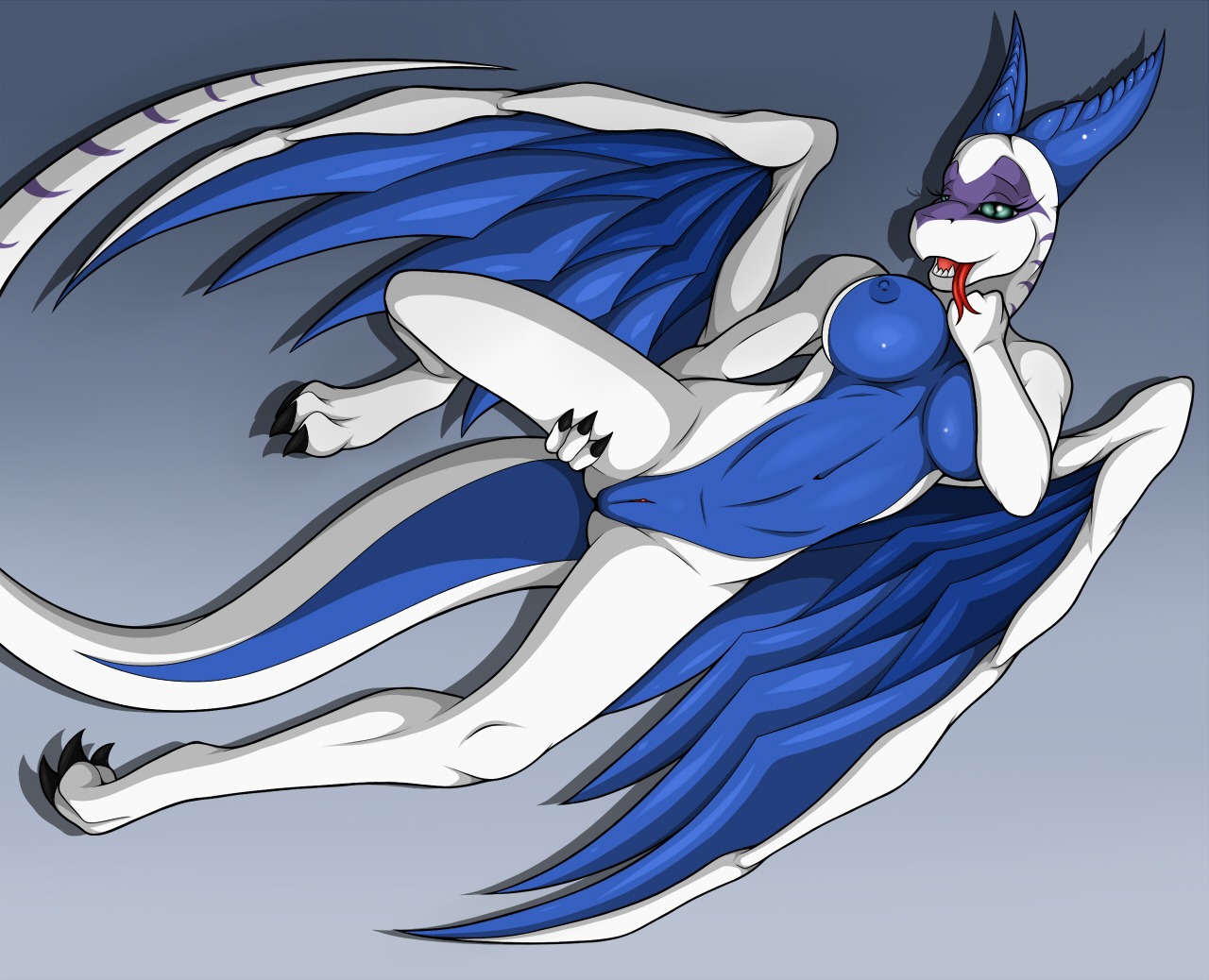 anthro breasts dragon e621 female genitals hand_on_leg hand_on_thigh horn kurtassclear lizard looking_at_viewer mythological_creature mythological_scalie mythology nipples non-mammal_breasts non-mammal_nipples nude reptile scalie solo spread_legs spreading tail vulva