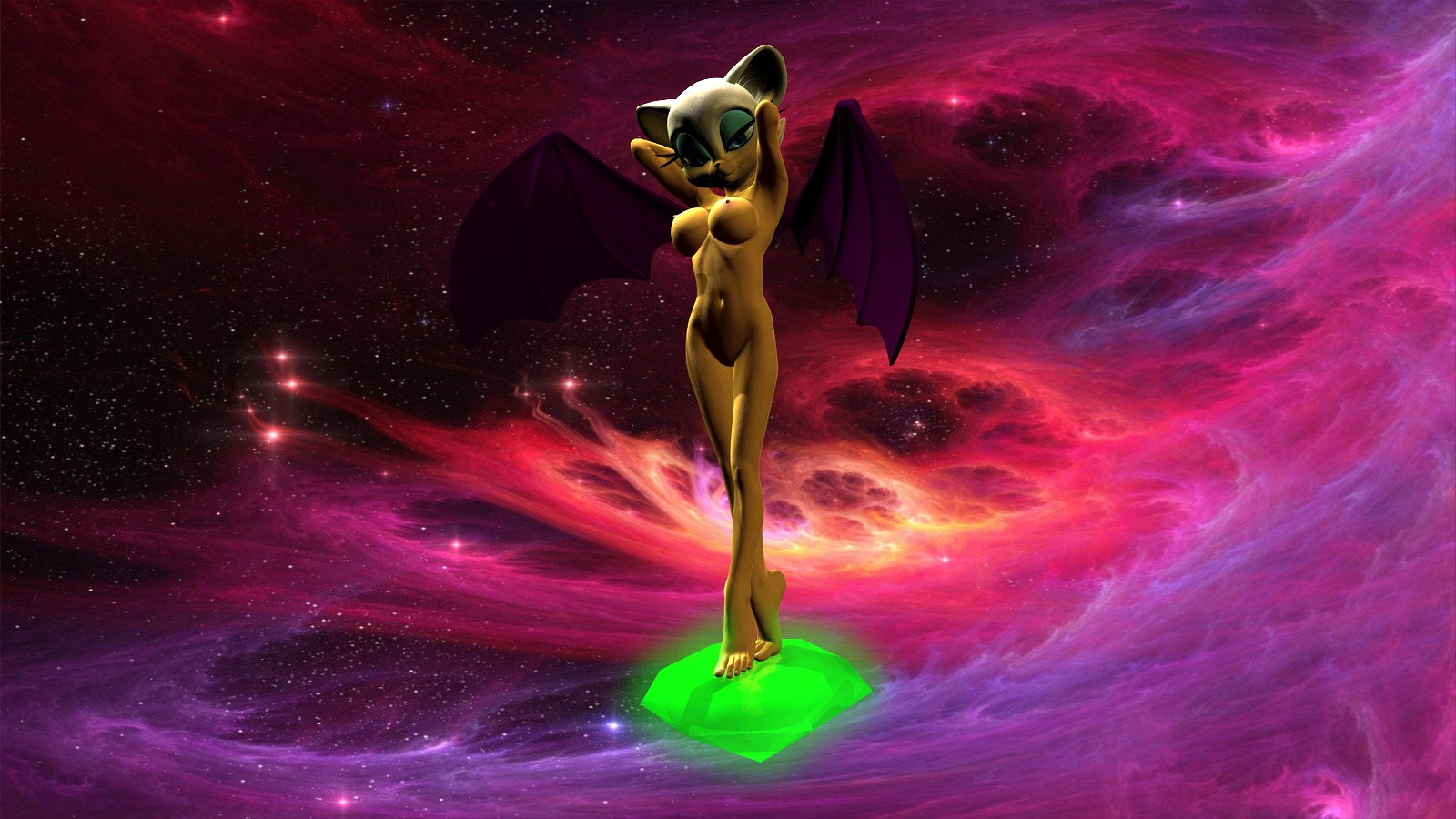 16:9 3d 3d_model anthro bat bat_wings breasts chaos_emerald female female_only fur furry furry_ears gloves mammal mobian mobian_(species) mobian_bat nipples non-human_areolae nude perky_breasts pussy rouge_the_bat rule34 sega smile solo sonic_(series) sonic_adventure_2 sonic_the_hedgehog_(series) straight_hair uncanny_valley uncensored wallpaper wings