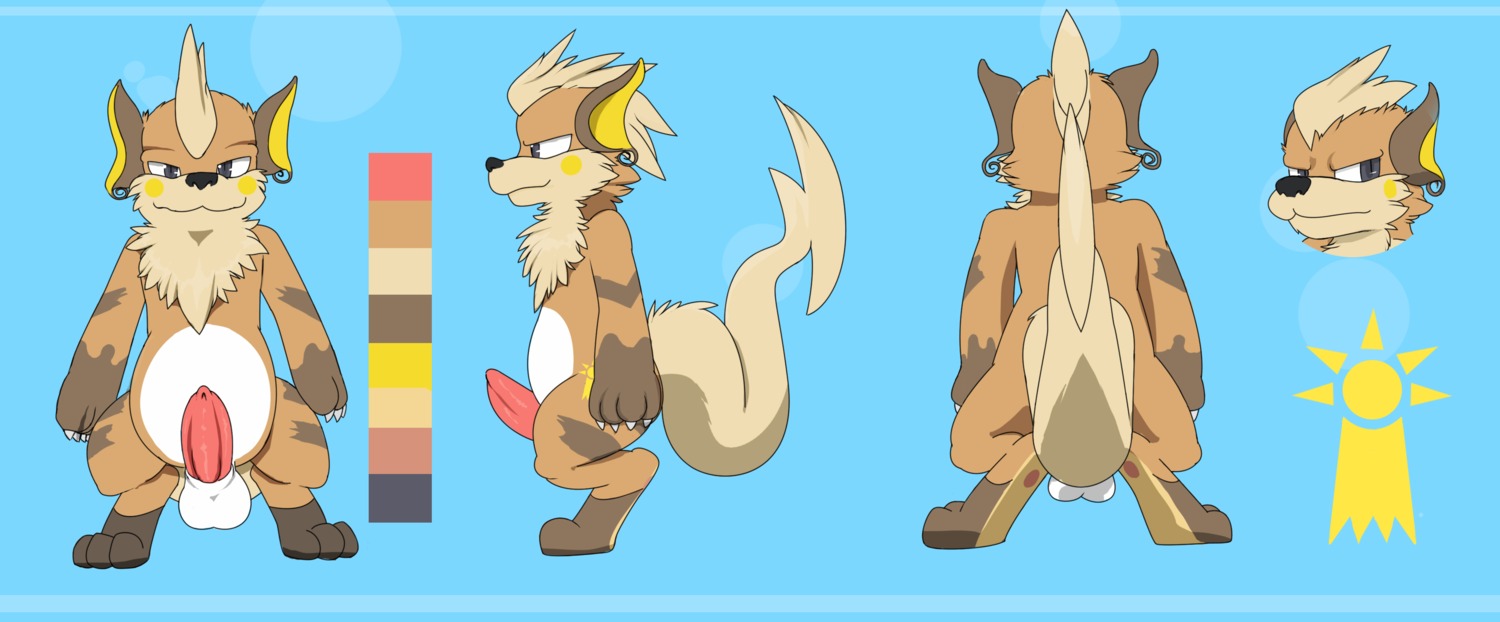 absurd_res alternate_species balls barefoot e621 erection fan_character feet generation_1_pokemon genitals growlchu growlithe hi_res hybrid kinggamekeeper male mammal model_sheet nintendo nude penis pokemon pokemon_(species) raichu redemption3445 rodent side_view solo turnaround