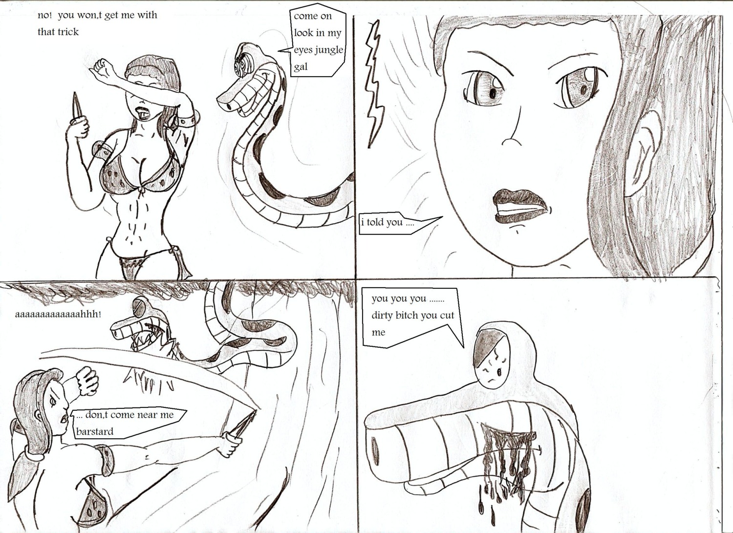 comic disney female jking kaa monochrome rule34 shanti sketch the_jungle_book