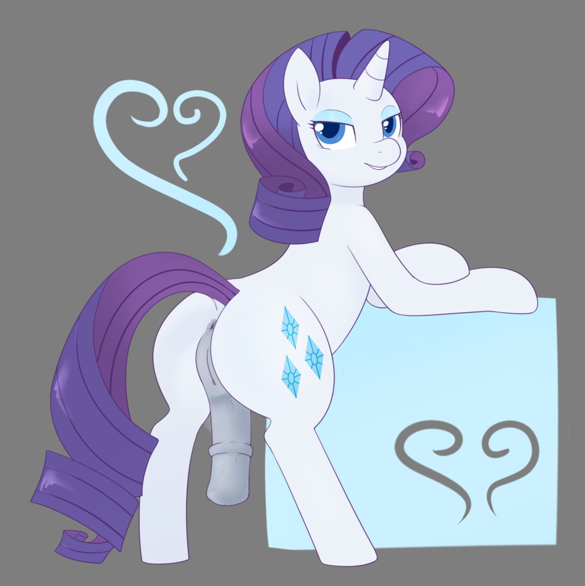 2012 alpha_channel animal_genitalia animal_penis blue_eyes blue_eyeshadow cutie_mark e621 equid equine equine_genitalia equine_penis eyeshadow feral friendship_is_magic fur genitals hair half-erect hasbro herm herm_feral hi_res horn intersex intersex_feral looking_at_viewer looking_back makeup mammal my_little_pony mythological_creature mythological_equine mythology nude penis purple_hair rarity_(mlp) redintravenous sackless simple_background solo tail transparent_background unicorn vulva white_body white_fur