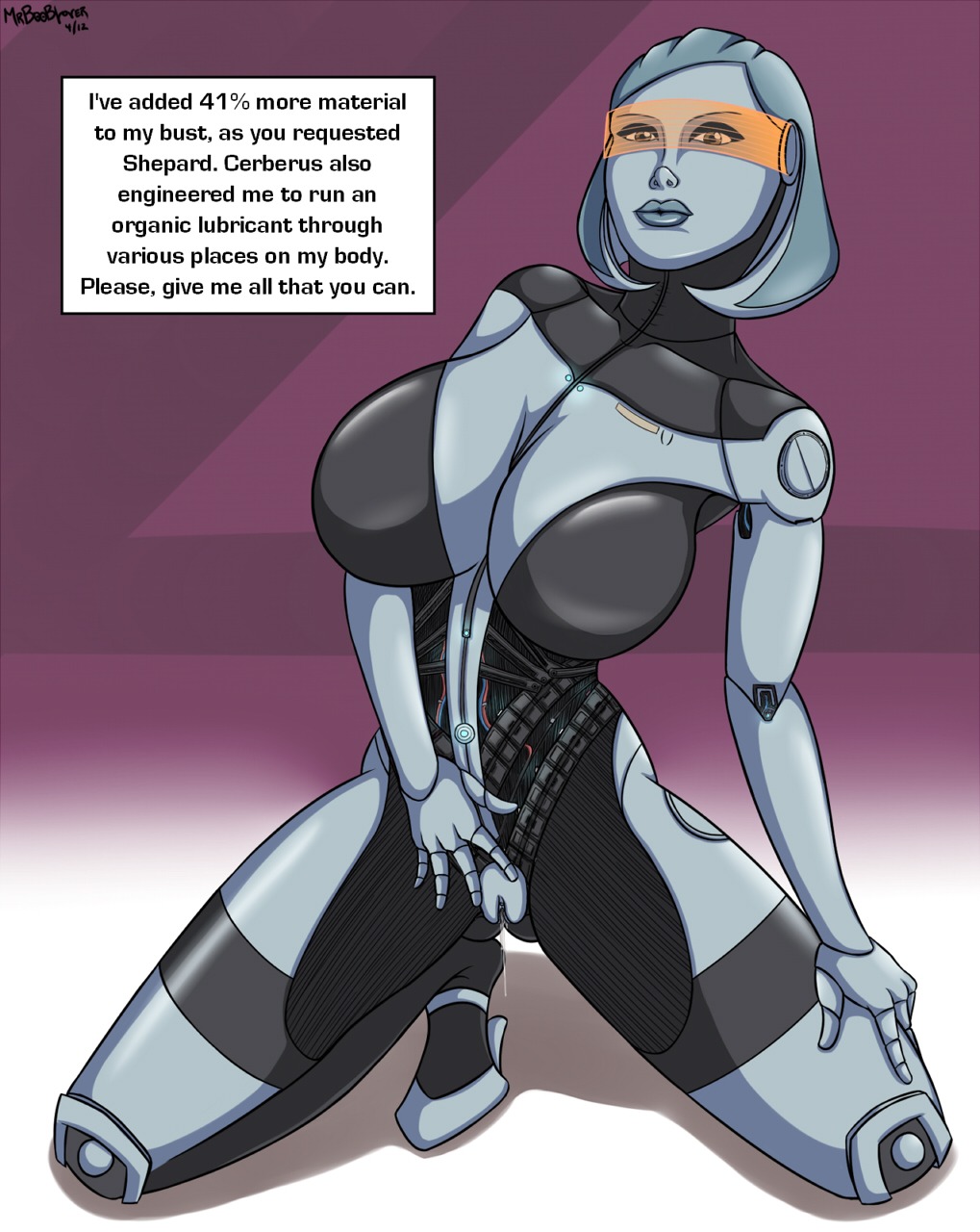 big_breasts breasts edi female mass_effect mrbooblover name_drop orange-tinted_eyewear pussy rule34 tagme tinted_eyewear visor