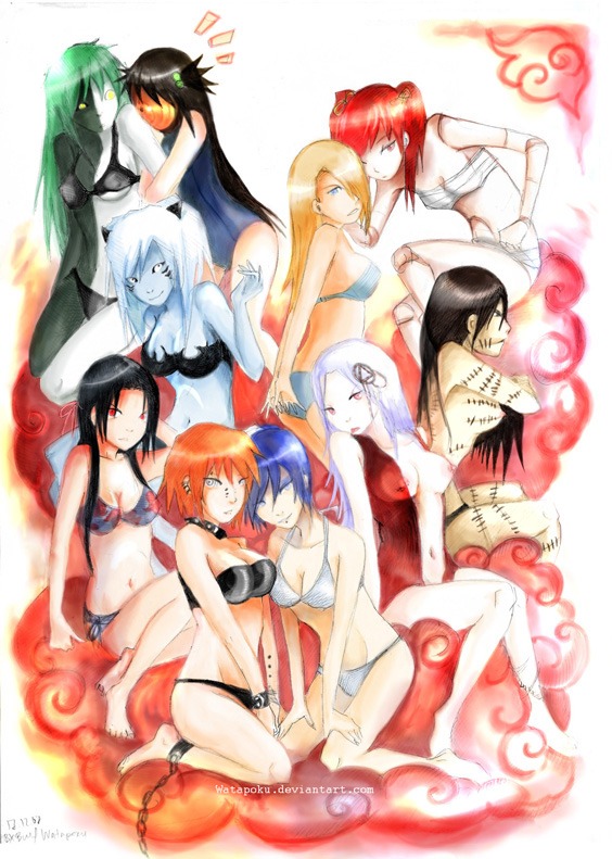 akatsuki_(naruto) bandage bandages big_breasts bikini black_hair blonde_hair blue_hair breasts cleavage corpse deidara doll_joints female genderswap genderswap_(mtf) green_hair hidan hoshigaki_kisame kakuzu konan long_hair mask monster_girl naruto naruto_(series) one-piece_swimsuit orange_hair pain_(naruto) patches red_hair rinnegan rule34 rule_63 sarashi sasori school_swimsuit short_hair straight_hair swimsuit tobi uchiha_itachi uchiha_obito watapoku zetsu