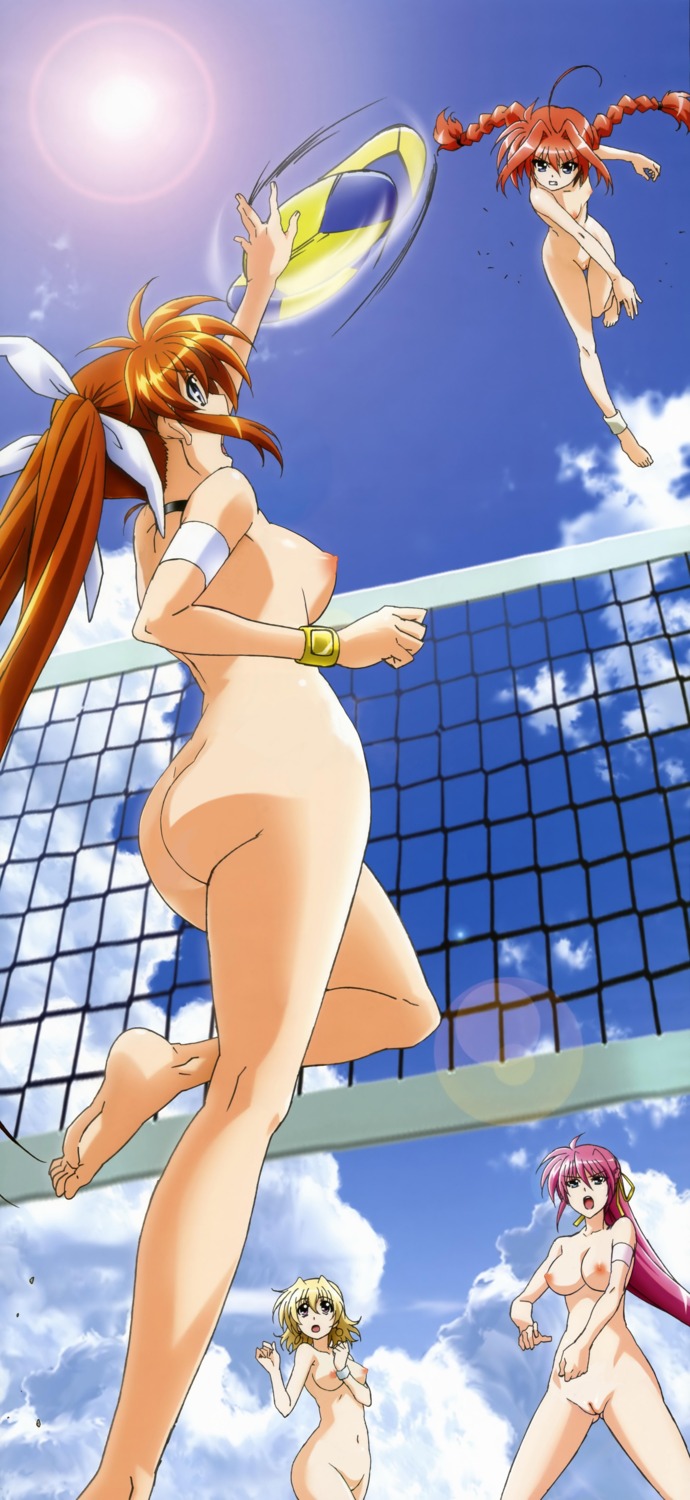 female female_only lyrical_nanoha mahou_shoujo_lyrical_nanoha_strikers multiple_females multiple_girls nanoha_takamachi nude rule34 shamal signum takamachi_nanoha vita