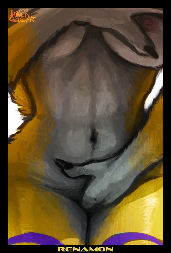 2013 anthro areola bandai_namco biped black_border black_nails border breasts canid canine close-up colored_nails covering covering_self digimon digimon_(species) e621 female fingering fingering_self front_view fur hand_on_breast mammal masturbation multicolored_body multicolored_fur nails navel nipples nude pinup pose renamon simple_background sligarthetiger solo standing text torso_shot two_tone_body two_tone_fur white_background wide_hips yellow_body yellow_fur