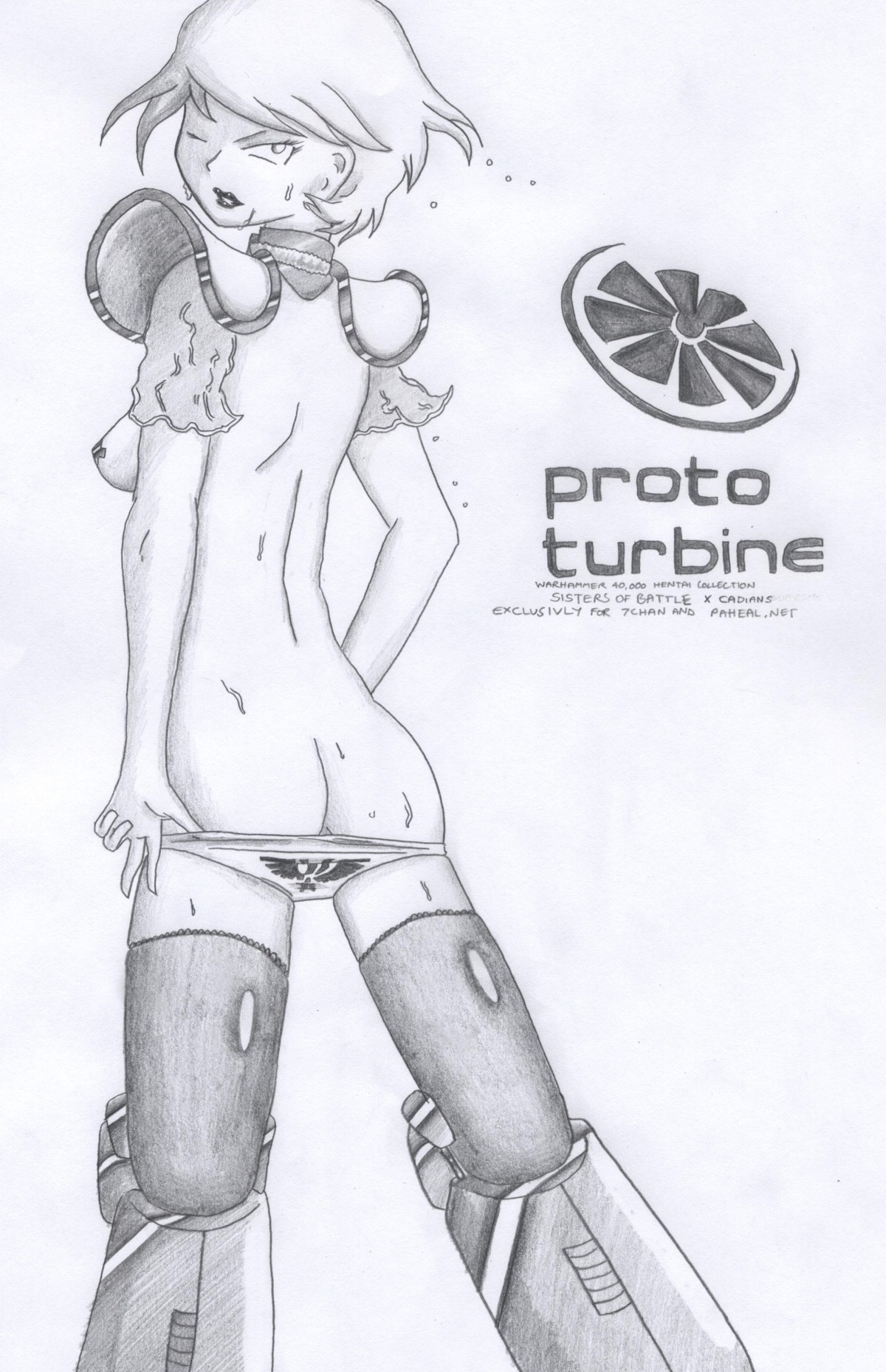 1girls adepta_sororitas english_text female female_only imperium_of_man monochrome power_armor rule34 sister_of_battle solo_female tagme text warhammer_(franchise) warhammer_40k