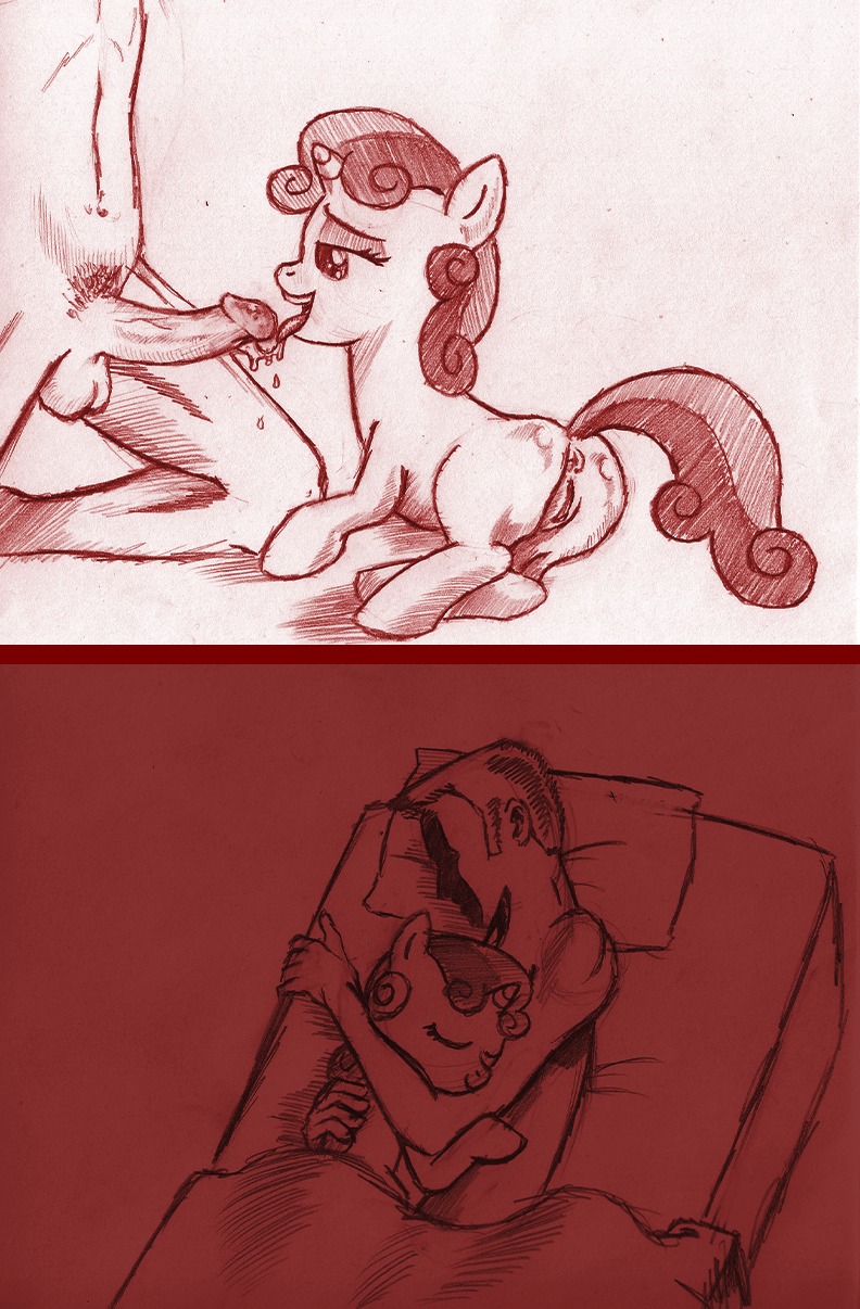 2013 anus balls bed bestiality bodily_fluids butt cum duo e621 equid equine erection eyes_closed female female_on_human feral friendship_is_magic furniture genital_fluids genitals graphite_(artwork) hair half-closed_eyes hasbro hi_res horn hug human human_on_feral interspecies jaxonian kneeling licking lying male male/female male_on_feral mammal monochrome my_little_pony mythological_creature mythological_equine mythology narrowed_eyes on_side open_mouth oral penile penis penis_lick pillow sex shaded simple_background sleeping sweetie_belle_(mlp) tongue tongue_out traditional_media_(artwork) unicorn vulva white_background young young_feral