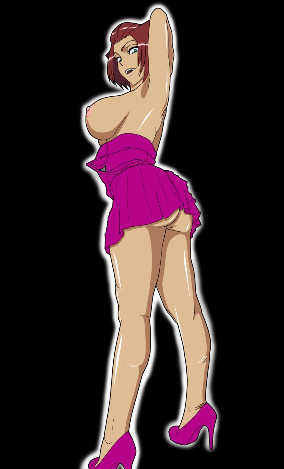 1girls animal_ears armpits ass bleach breasts cat_ears dress female female_only green_eyes haineko high_heels high_resolution large_breasts long_legs nipples rule34 shoes solo ssjdubby zanpakutou_spirit