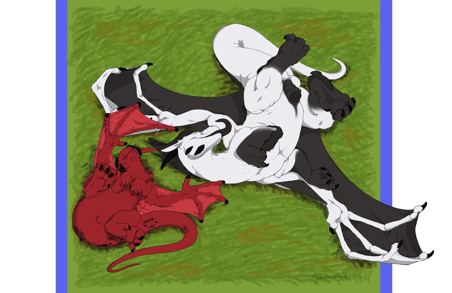 2011 animal_genitalia anus balls black_body black_claws black_hair black_horn black_membrane black_penis black_scales black_sheath black_spikes black_tongue black_wings claws dragon duo e621 ear_piercing ear_ring european_mythology eyes_closed female feral genitals grass hair horn leg_tuft long_tongue lying male membrane_(anatomy) membranous_wings mercy_(mercy) multicolored_body multicolored_scales mythological_creature mythological_scalie mythology necrodrone necrodrone_(character) nude on_back outside penis penis_tip piercing plant red_body red_membrane red_scales red_vulva red_wings ring_piercing scales scalie sheath signature sleeping smile spikes spread_legs spread_wings spreading tail toe_claws tongue tongue_out tuft two_tone_body two_tone_scales two_tone_wings vulva western_dragon white_balls white_body white_scales white_wings wings