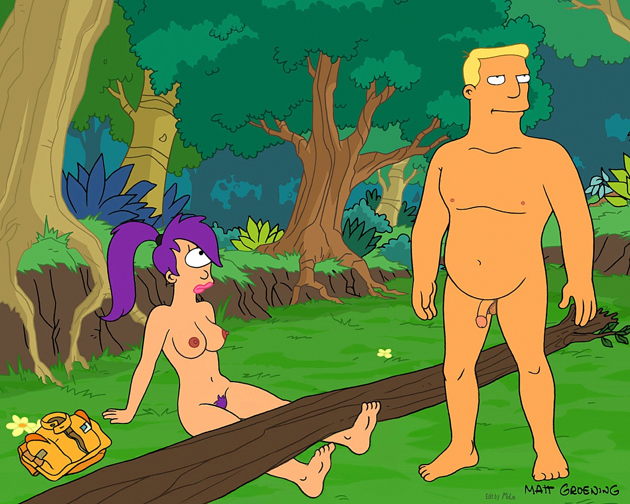bondage breasts cyclops day female futurama human male matt_groening_(style) mole nature nude outdoors pale_skin penis photoshop pussy rule34 sitting standing tagme tan_skin toony tree turanga_leela unshaved_pussy zapp_brannigan